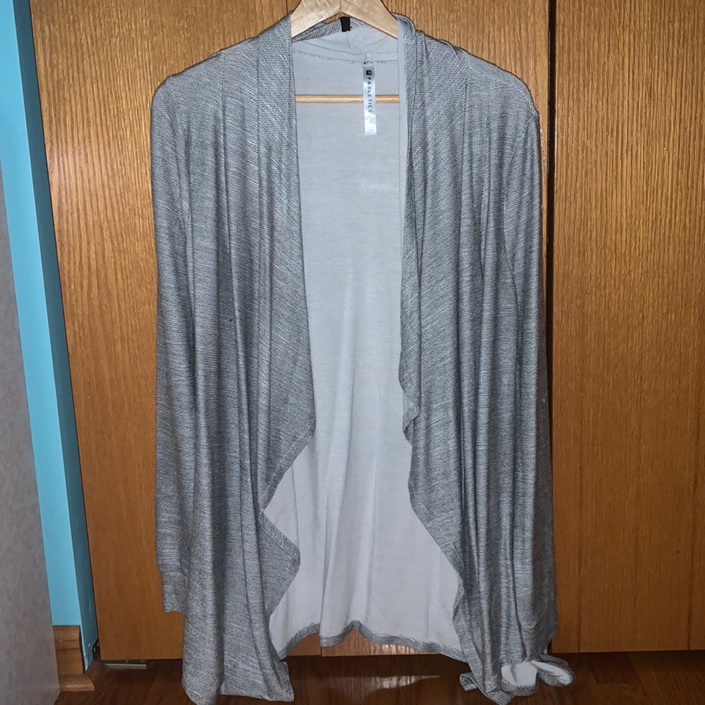 Fabletics Light Grey Flowy Cardigan Size S